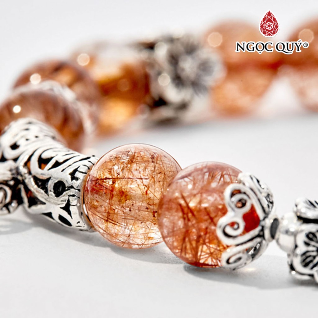 Vòng tay TA tóc đỏ charm trái tim - Ngọc Quý