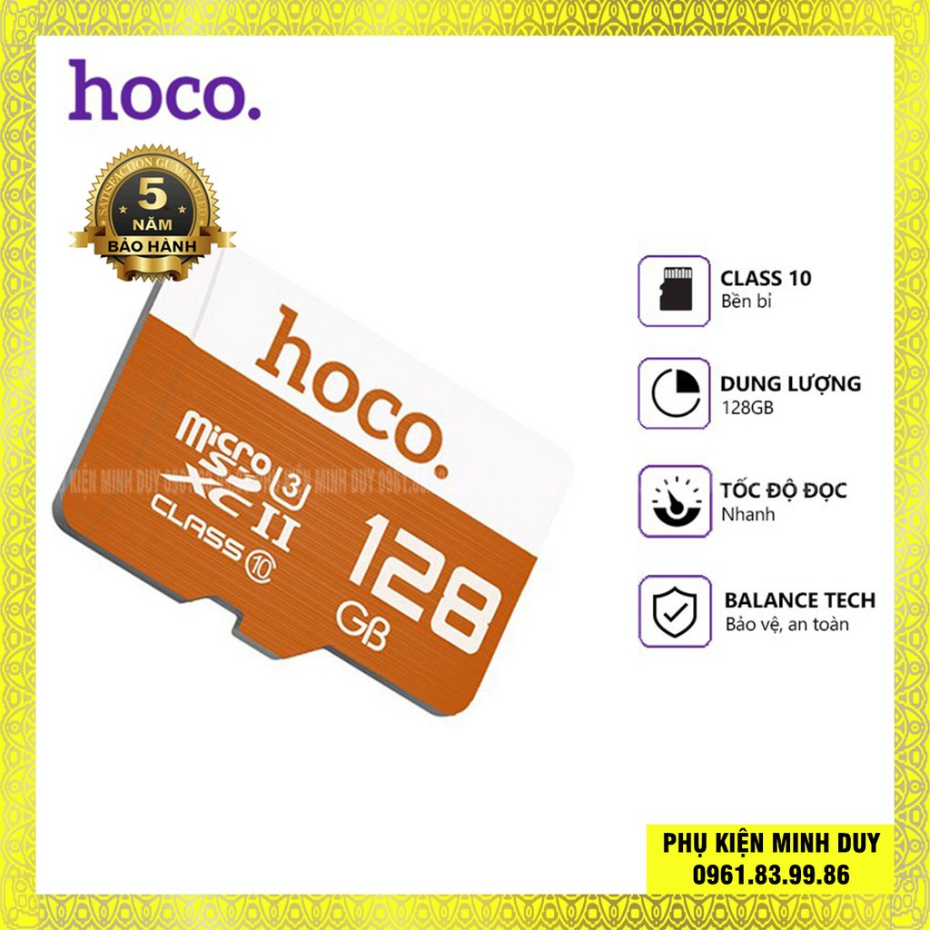 Thẻ nhớ Hoco tốc độ cao Class 10 dung lượng 4/8/16/32/64/128Gb (Bảo hành chính hãng 5 năm)