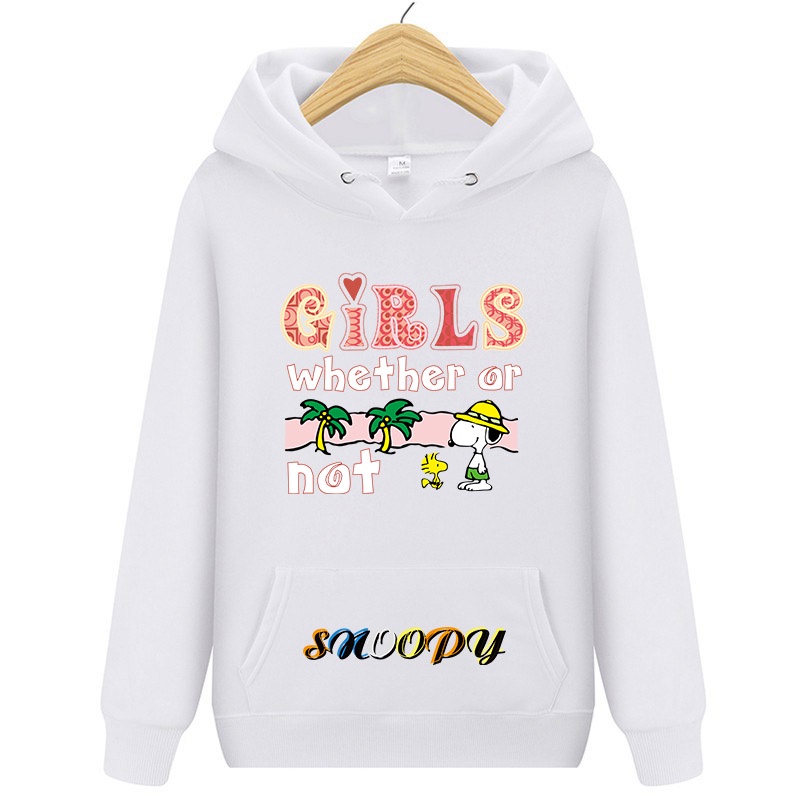 Dễ Thương Snoopy Áo Unisex Rời Áo Thời Trang Người Yêu Áo hoodie Áo