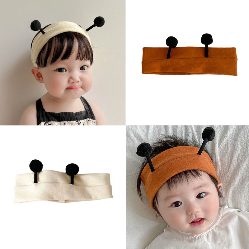 Băng Đô Bằng Polyester Mềm Có Ăng Ten Hoạt Hình Dành Cho Bé Gái Sơ Sinh