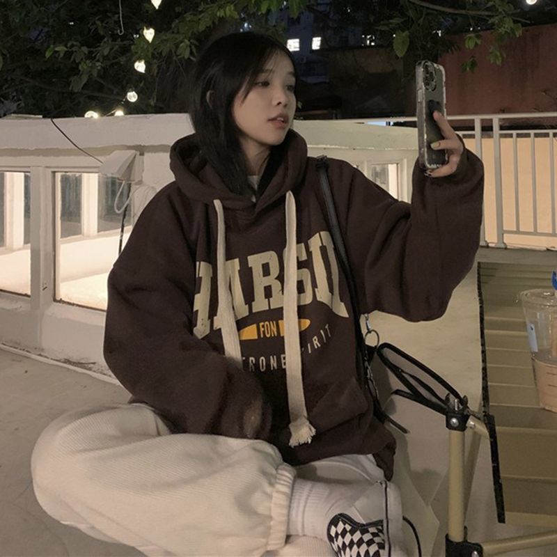 Áo hoodie nữ form rộng   HART SLL mũ 2 lớp có dây kéo bản to