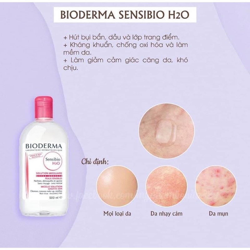 [Chính Hãng - Giá Sỉ] Dung dịch làm sạch da và tẩy trang công nghệ Micellar Bioderma Sensibio H2O 500ml
