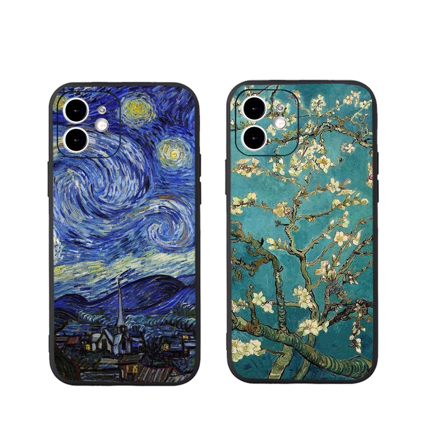 Ốp Lưng Iphone TPU Cạnh Vuông Tranh Nghệ Thuật,Dẻo BVC cho Iph6/6plus/6s/6splus/7/7plus/8/8plus/x/xs/11/12/pro/13/promax