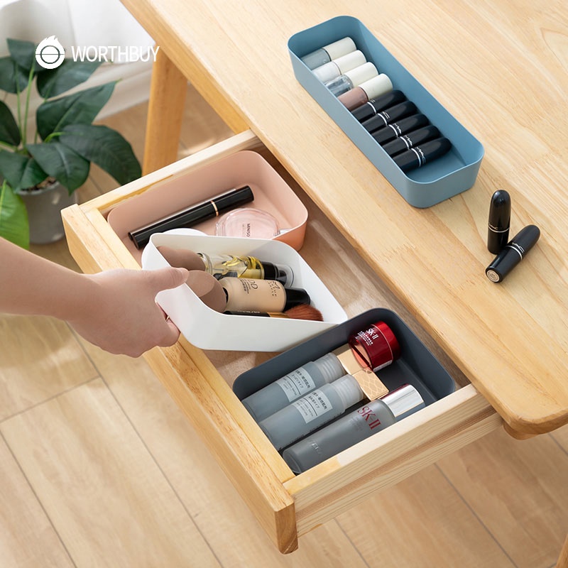 Hộp Đựng Đồ Trang Điểm / Đồ Dùng Bằng Nhựa Có Ngăn Kéo Sắp Xếp Gọn Gàng Cho Nhà Bếp