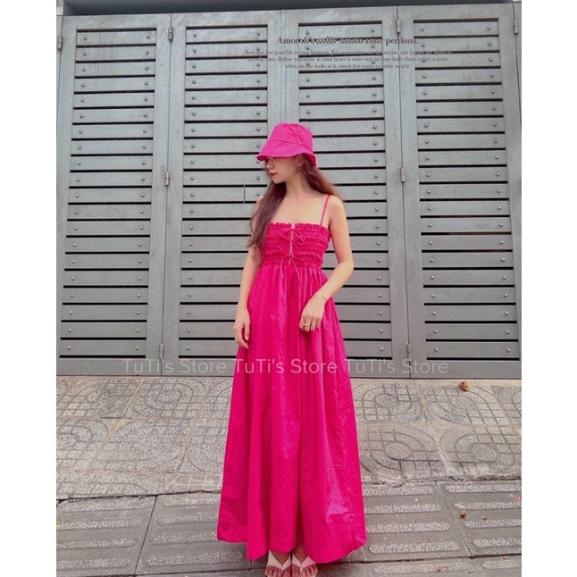 VÁY/ĐẦM/MAXI HAI DÂY BÈO CHUN NGỰC ĐAN BUỘC DÂY SAU DÁNG DÀI XOÈ MẶC ĐƯỢC 2 KIỂU SIÊU HOT