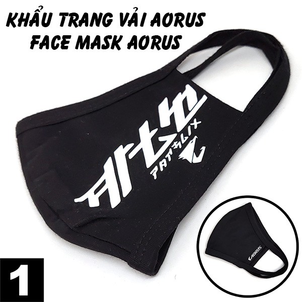 Khẩu Trang Vải Đen Aorus Gaming Cloth Masks Phù Hợp Cho Game Thủ Thời Trang Mẫu 2 | BigBuy360 - bigbuy360.vn