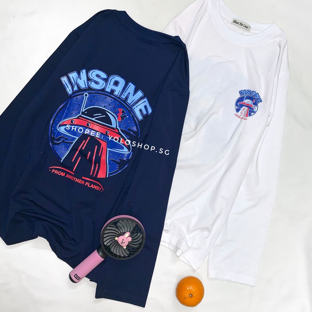 Áo thun dài tay  INSANE  phông Unisex nam nữ tee oversize form rộng pull Ulzzang Streetwear Hàn Quốc vải mềm