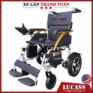 [Gấp gọn] XE LĂN ĐIỆN LUCASS XE-122L thương hiệu Mỹ - Xe lăn tự động chạy bằng điện 1 lần sạc 20km [COD Giao toàn quốc]