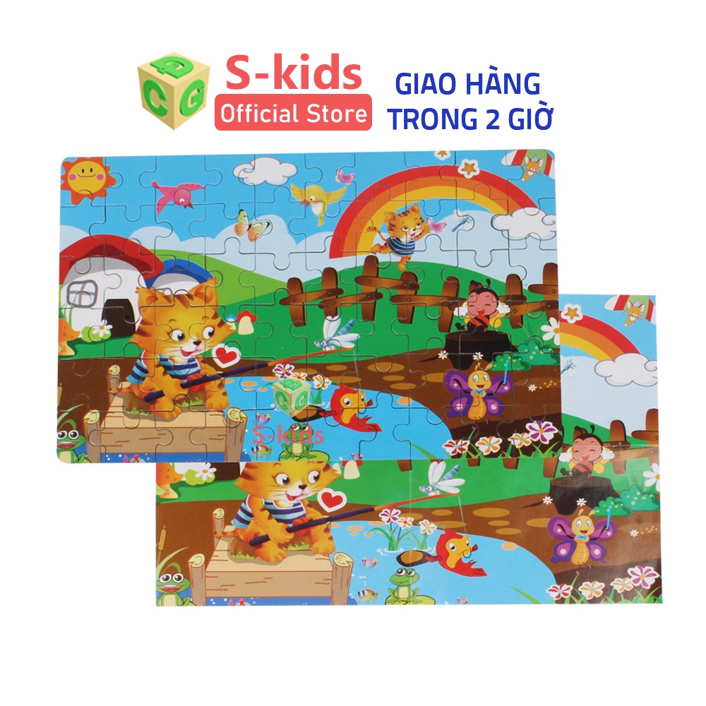 Đồ Chơi Trẻ Em Thông Minh S-Kids, Bộ Ghép Hình 60 Mảnh Kèm Hộp Nhựa Cho Bé