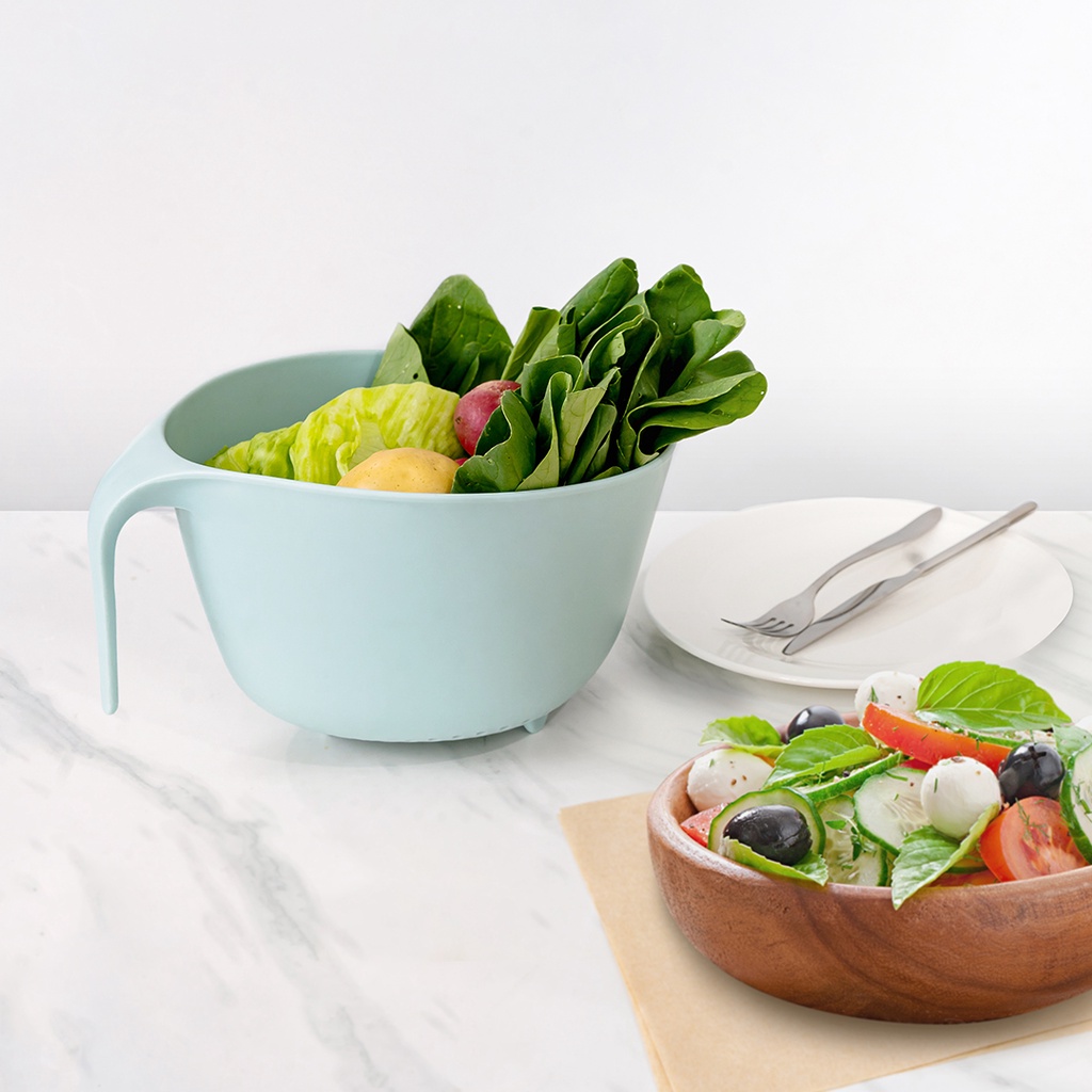 Rổ kèm thau Lock&amp;Lock Mixing Bowl with Colander - CKB014GRY