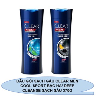 DẦU GỘI SẠCH GÀU CLEAR MEN COOL SPORT BẠC HÀ/ DEEP CLEANSE SẠCH SÂU 370G