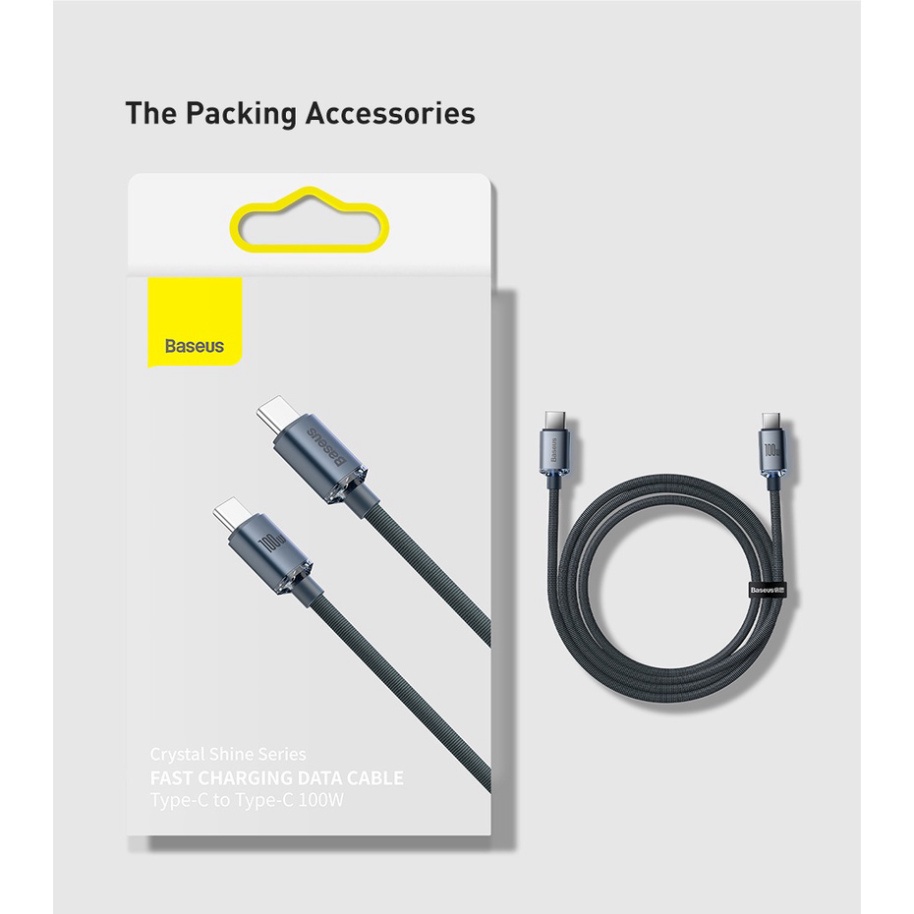 Dây cáp BASEUS PD 100W USB C sang USB Type C cho Samsung Xiaomi Macbook Pro