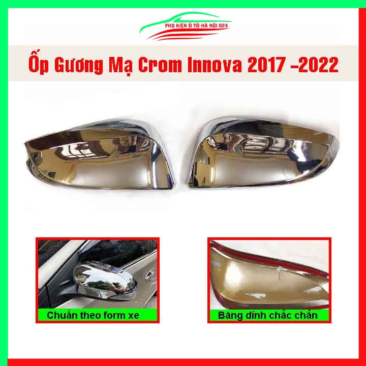 Ốp gương chiếu hậu Innova 2017 -2020 mạ crom bảo vệ chống trầy trang trí làm đẹp xe