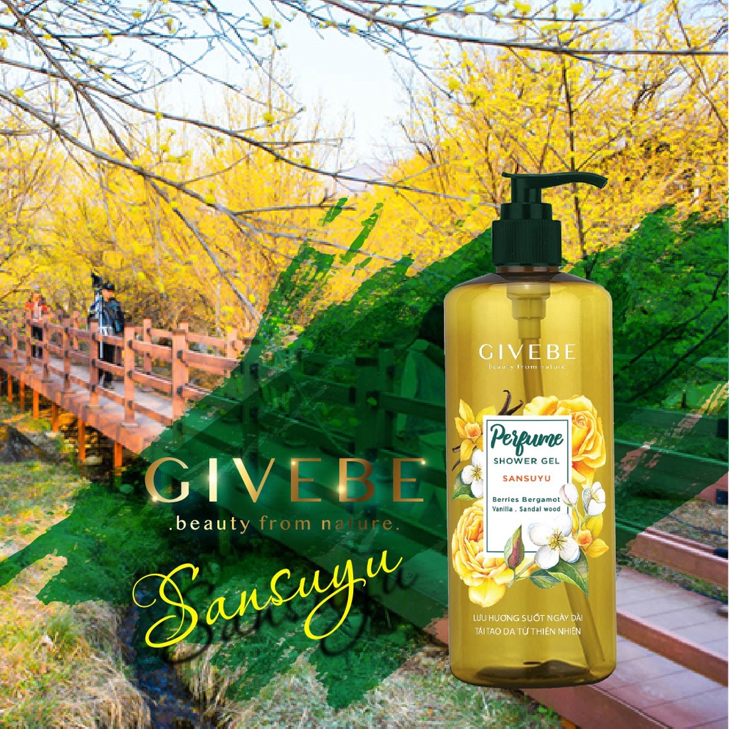 Sữa tắm GIVEBE Vàng Sansuyu 700ml hương nước hoa Ý