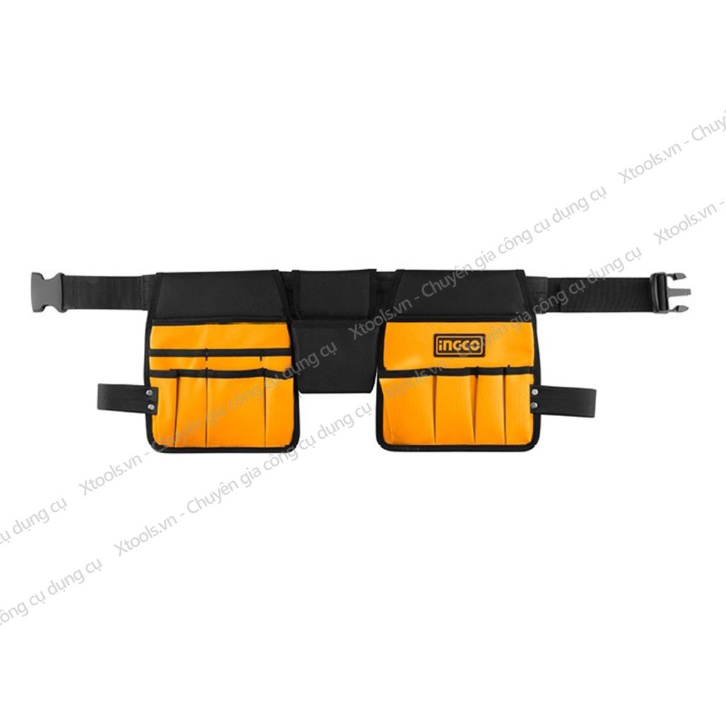 Túi đựng đồ nghề đeo hông INGCO HTBP02031 26x23cm, giỏ đựng dụng cụ phụ kiện polyester 600D có khoá cài siêu bền chắc