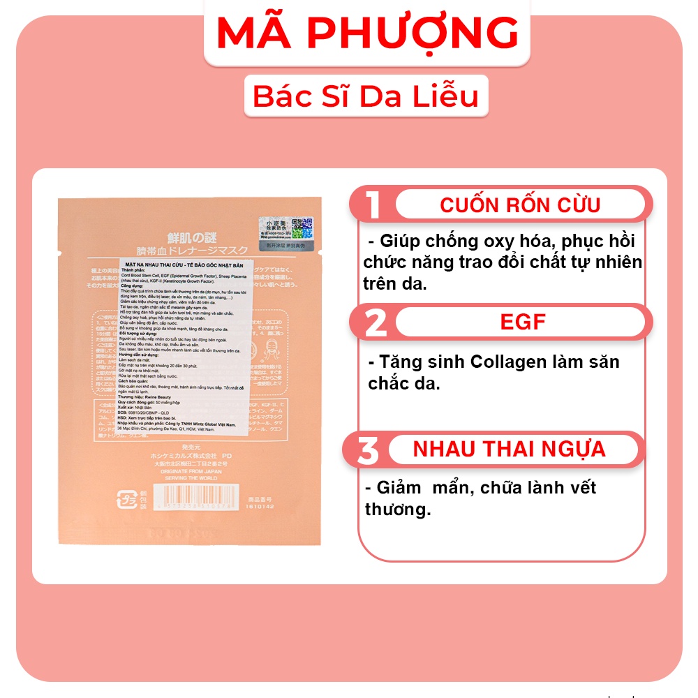 Mặt nạ nhau thai cừu Nhật Bản, mặt nạ giấy tăng sinh collagen - Hàng Chính Hãng - Dược Mỹ Phẩm Bác Sĩ Mã Phượng