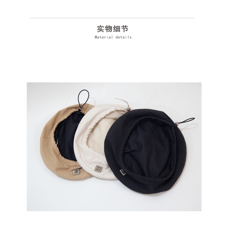 Nón Beret Màu Trơn In Chữ Dễ Thương Phong Cách Hàn Quốc Cho Nữ