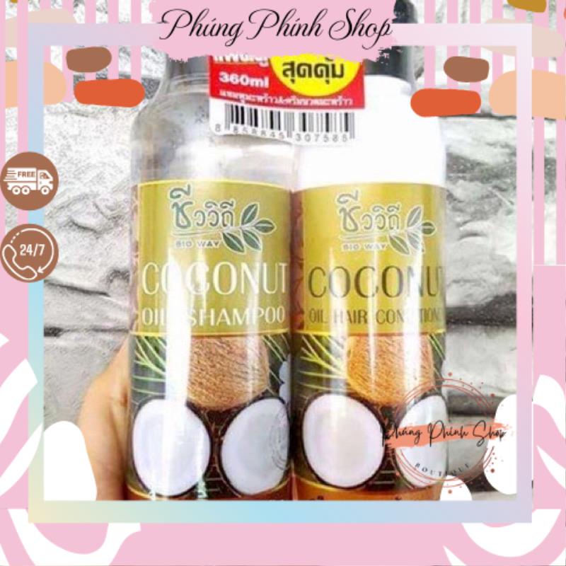 { HÀNG NỘI ĐỊA THÁI} BỘ DẦU GỘI + DẦU XẢ DỪA COCONUT Thái Lan