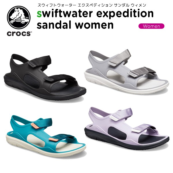 dép sandal quai ngang nhựa cá sấu swiftwaterwave expedition cho nữ đi mưa, lội nước, đi biển, chống hôi chân