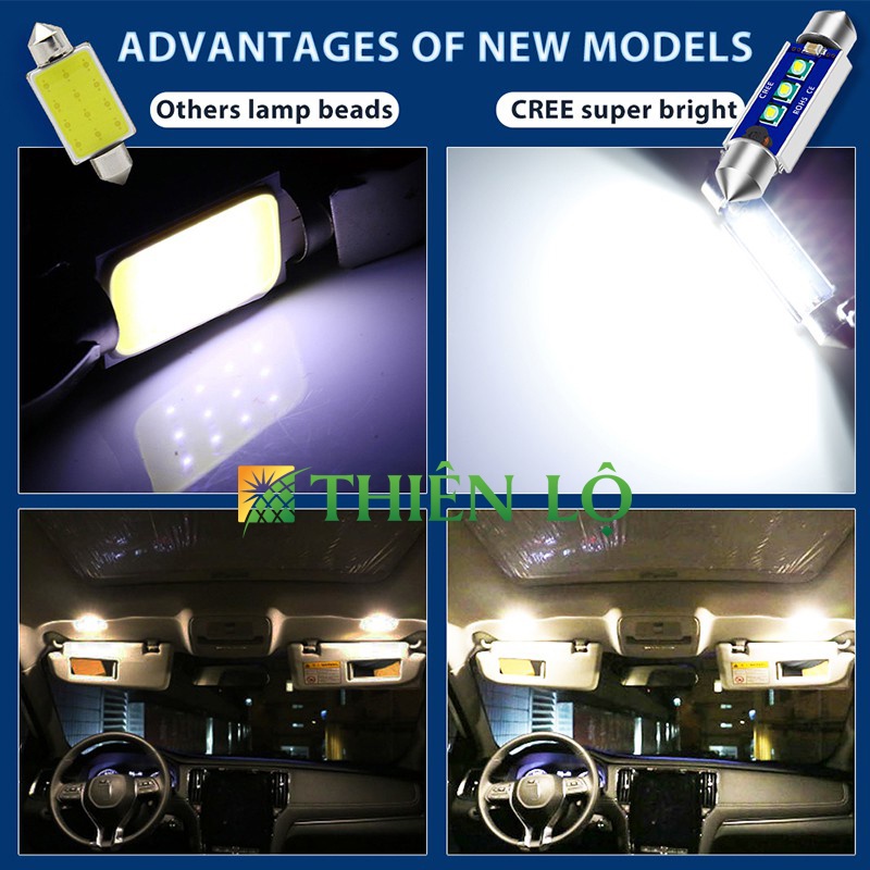 01 Đèn LED Trần Ô Tô Cao Cấp Chip Cree Giải Mã Canbus Dài 31mm, 36mm, 39mm, 41mm - Sản phẩm của Thiên Lộ