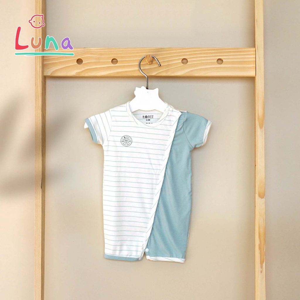 HRNEE CHÍNH HÃNG Bộ Body Suit Cộc Tay Cài Chéo Petit Cho Bé Sơ Sinh 0-9 tháng