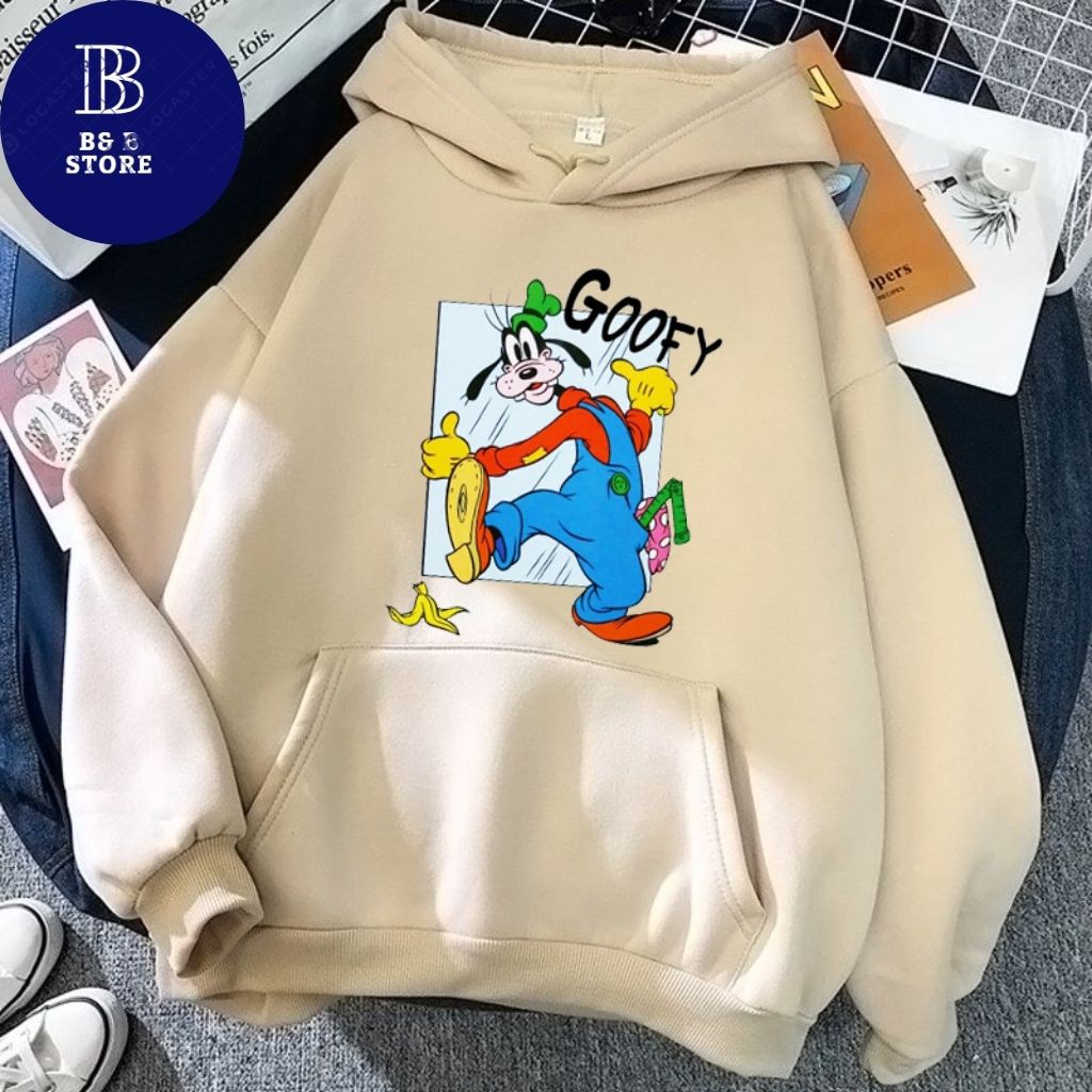 ÁO KHOÁC HOODIE NỈ UNISEX IN GOOFY SIÊU CUTE ÁO KHOÁC HOODIE LOCAL BRAND FORM RỘNG NAM NỮ NHIỀU MÀU
