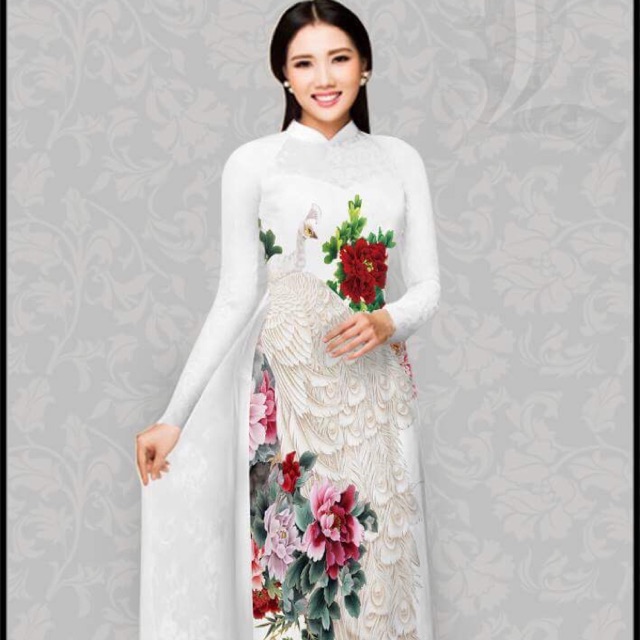 Áo dài lụa in 3d