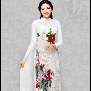 Áo dài lụa in 3d