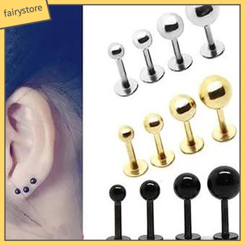 Khuyên Tai Hình Quả Tạ Bằng Thép Titan Đơn Giản Dễ Phối Đồ Cho Nữ