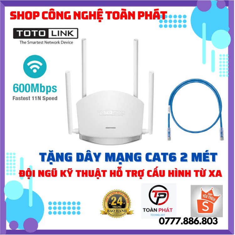 Router wifi totolink N600r, phát wifi tốc độ 600Mbps, Moden wifi tốt nhất hiện nay