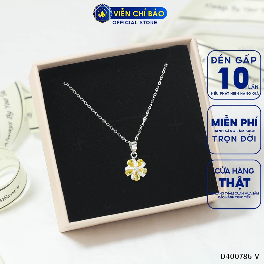 Dây chuyền bạc nữ mặt hoa bách nhật - Vàng chất liệu bạc 925 thời trang phụ kiện trang sức Viễn Chí Bảo D400786-V