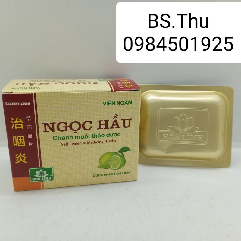 Viên ngậm chanh muối thảo dược NGỌC HẦU - Hoa Linh hộp 20 viên