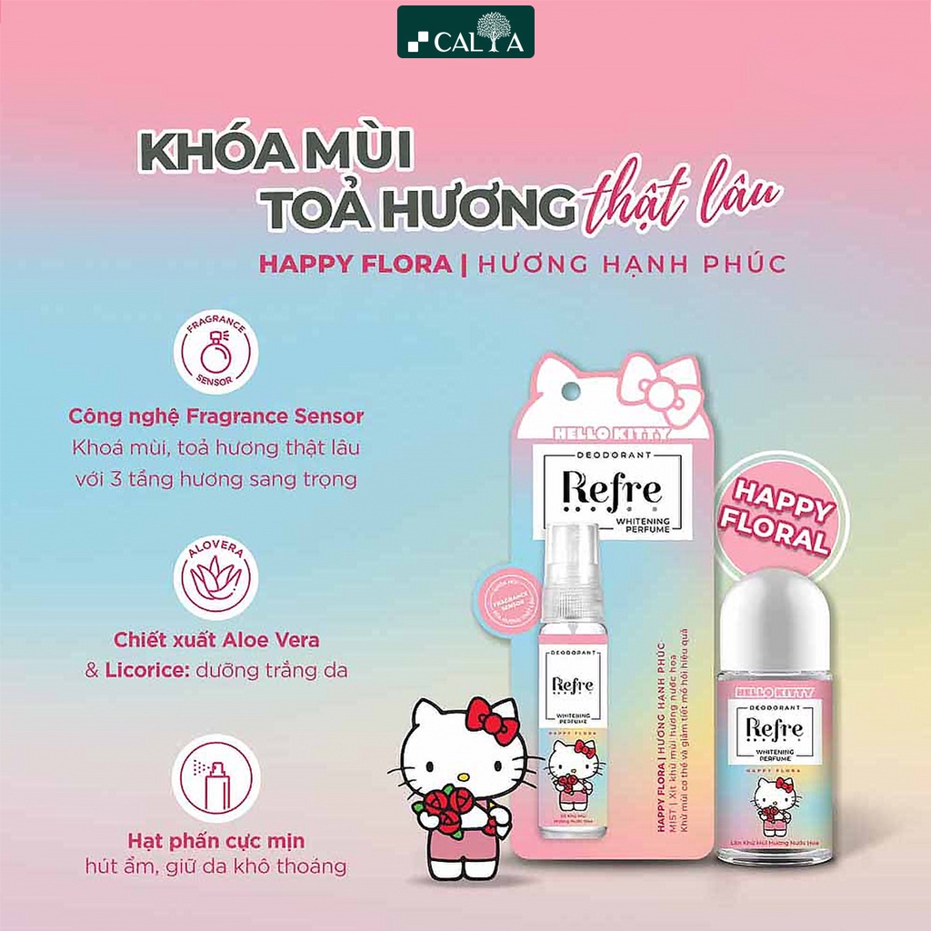 Xịt Khử Mùi Refre Dưỡng Trắng, Khô Thoáng Hương Tự Nhiên Và Hương Nước Hoa - Refre Whitening 30ml/ Refre Natural 30ml