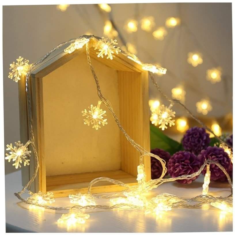 Đèn led bông tuyết trang trí noel - giáng sinh, decor quán cafe, phòng ngủ, vàng ấm - xài điện