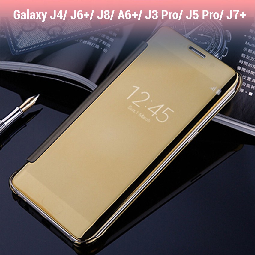 Bao da tráng gương cho Galaxy J4/ J6+/ J8/ A6+/ J3 Pro/ J5 Pro/ J5 Prime/ J7+/ M20/ M30