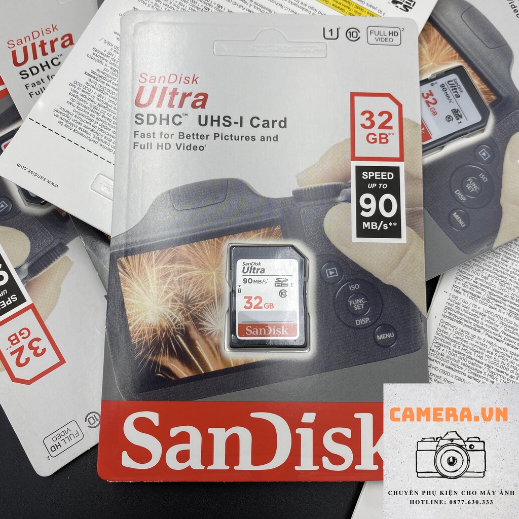 Thẻ Nhớ SD Sandisk 16GB 32GB class 10 và Extreme Pro tốc độ cao quay HD 4K