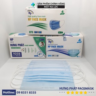 Hộp Khẩu Trang Y Tế 4 Lớp HƯNG PHÁT - Chính Hãng Công Ty Cổ Phần BẮC - TRƯỜNG - PHÁT
