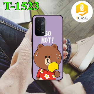 Ốp lưng nhám chống sốc dành cho Oppo A74 5G  in hình gấu nâu dễ thương