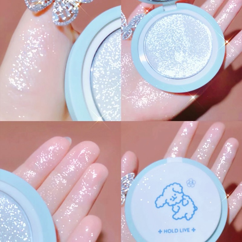 Phấn nhũ bắt sáng HOLD LIVE cún bông xanh Soft Cute Water Sense Highlighter xinh xắn trendy lâu trôi HL483 HLIV74