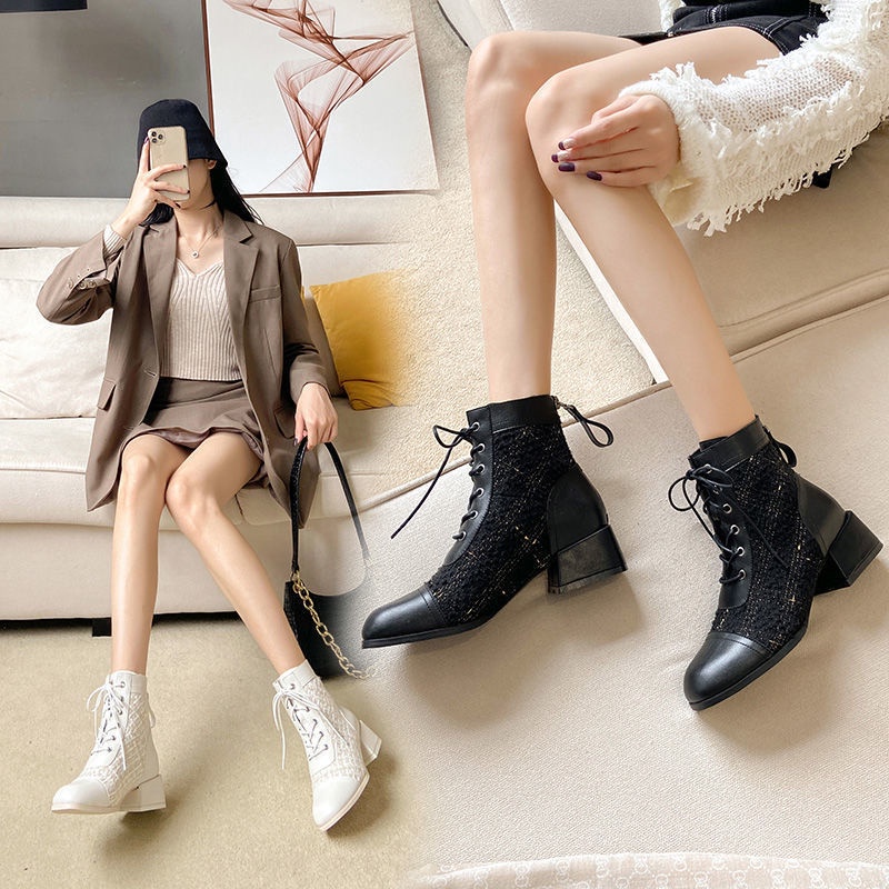 Giày Boot Martin Cổ Ngắn Đế Dày Phong Cách Anh Quốc Thời Trang Thu Đông Mới