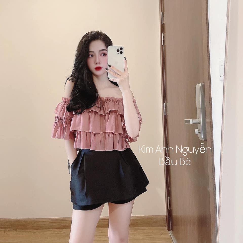 SET ÁO TRỄ VAI TẦNG HỒNG + SOOC SIÊU HOT | BigBuy360 - bigbuy360.vn