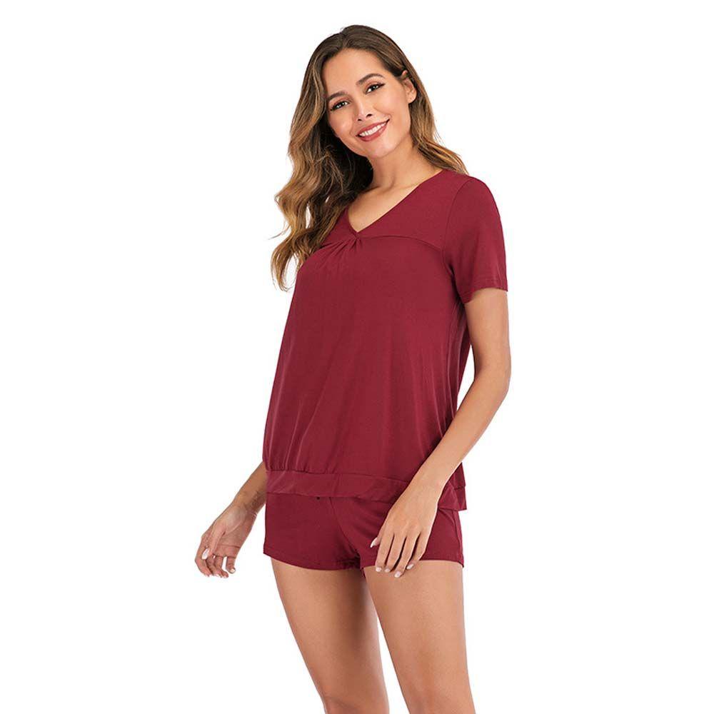 Bộ Đồ Ngủ Ngắn Tay Thiết Kế Mới Xinh Xắn Thời Trang Dành Cho Nữ