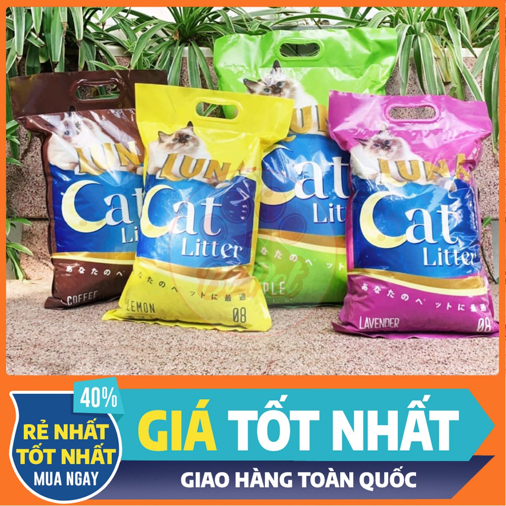 Cát Vệ Sinh Cho Mèo 💢 Siêu Hút - Lưu Hương Lâu 💢 ( 8L ) - Vón Cục Tốt ,Tiết kiệm,Hương Dễ Chịu - Cát vệ sinh Luna Litter