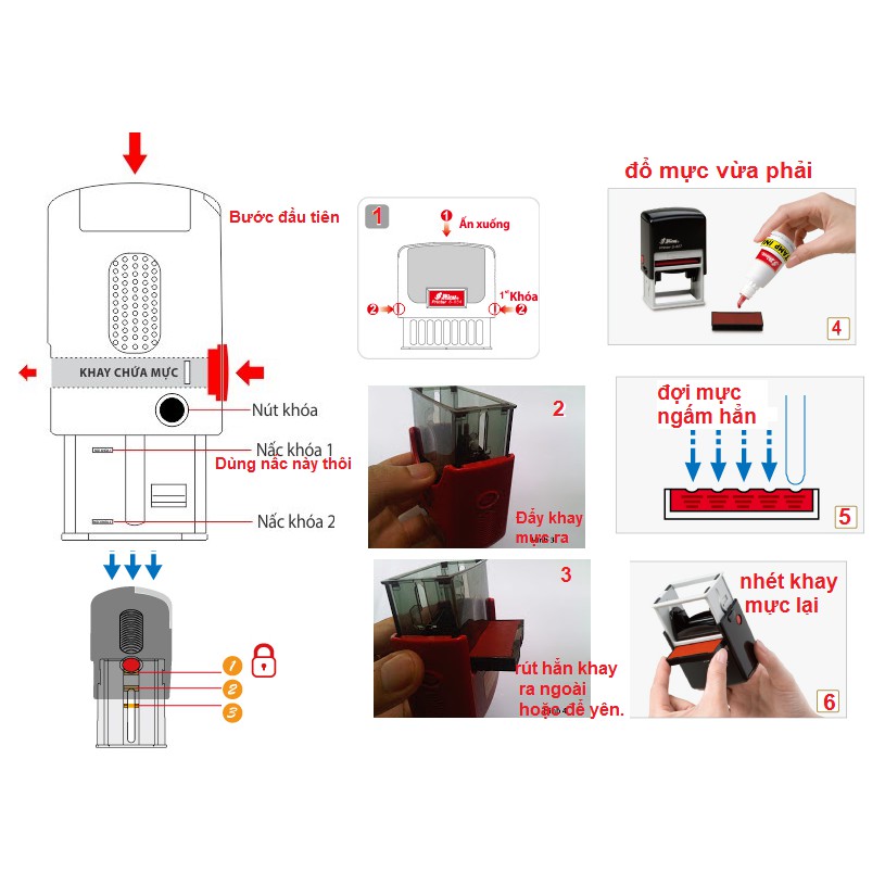 Thay thế sửa chữa con dấu mộc liền mực các loại các kích cỡ