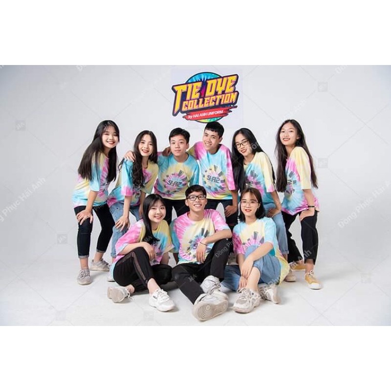 áo phông loang nhóm phản quang (nhận in theo yêu cầu) Áo loang unisex nam nữ tay lỡ nhóm lớp đồng phục phản quang 7 màu | BigBuy360 - bigbuy360.vn