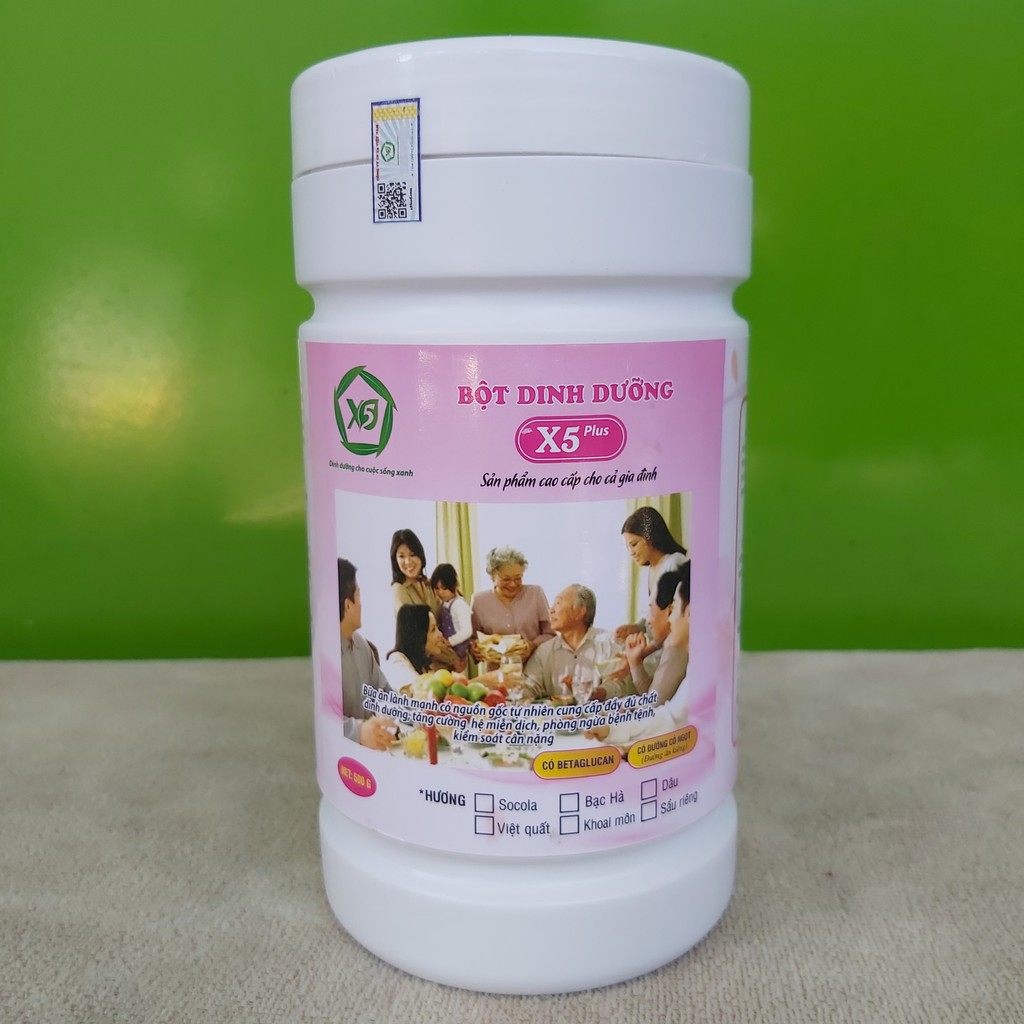 01 BỘT DINH DƯỠNG X5 - cho cả gia đình được làm từ ngũ cốc nảy mầm,whey protein, sữa, bột kem thực vật, betaglucan .