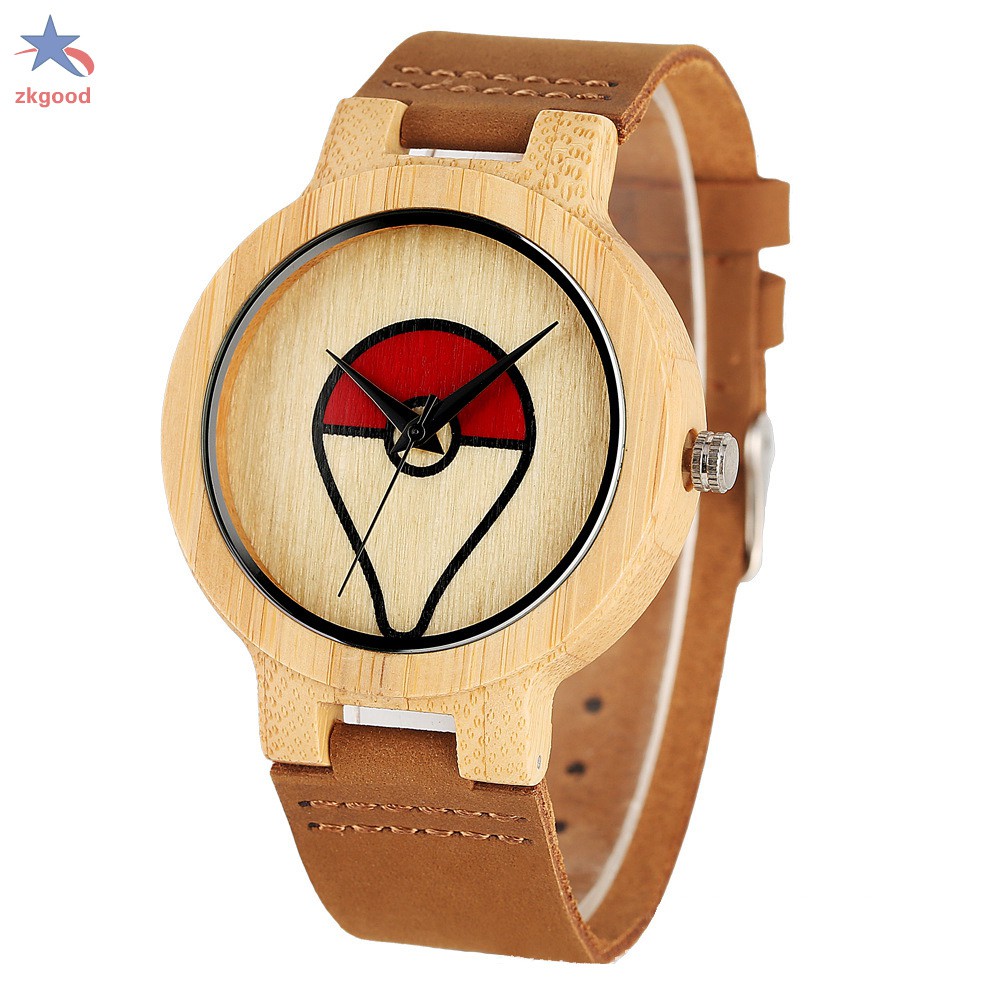 Đồng Hồ Quartz Mặt Tròn Trang Trí Hình Pokemon