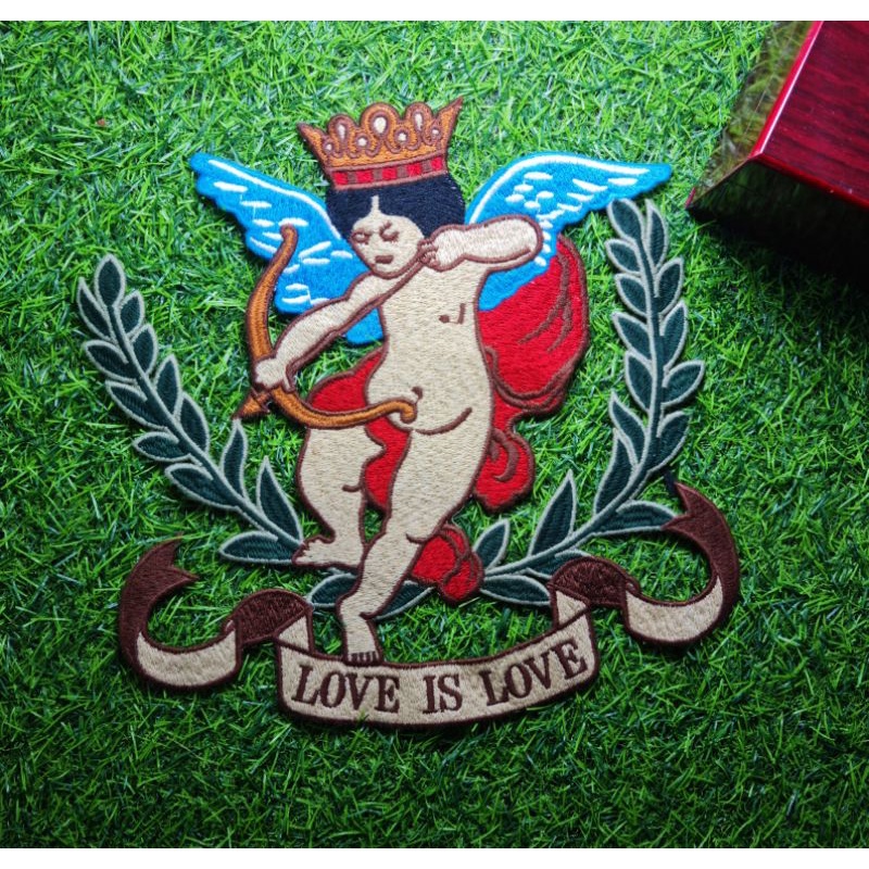 Patch Sticker Logo Thêu Ủi Hình Thiên Thần Tình Yêu Loại Siêu Đẹp