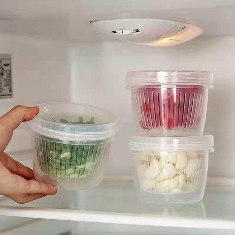 Hộp nhựa đựng thực phẩm tủ lạnh hình tròn vuông giao hình ngẫu nhiên MIIBOOSHI 9472586432