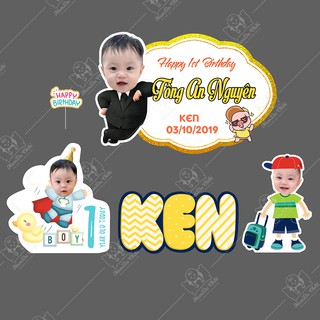 Combo chibi cho bé kèm bảng tên+tên để bàn cho bé trai